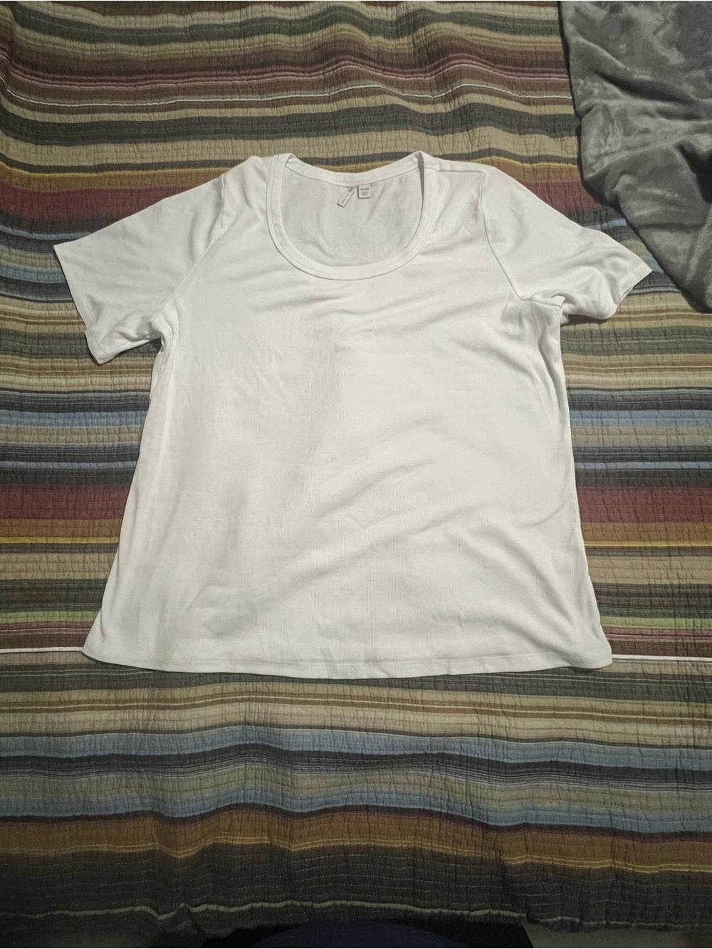 Cato White Scoop Neck Short Sleeve Tee